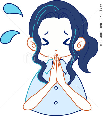 Vector illustration of a person desperately apologizing, desperately asking 95241536
