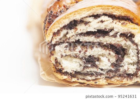 poppy seed strudel isolated on white poppy seed strudel isolated on white 95241631
