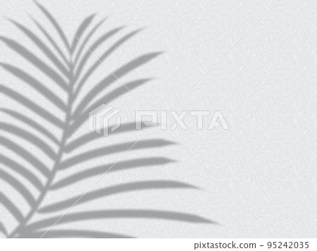 棕櫚葉陰影的背景反映在牆上 棕櫚葉陰影的背景反映在牆上 95242035