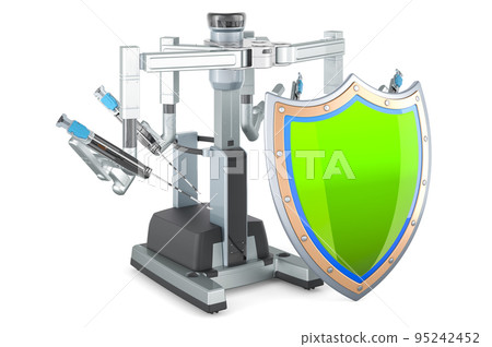 Robotic surgical system with shield, 3D rendering Robotic surgical system with shield, 3D rendering 95242452