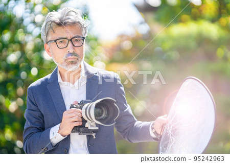 攝影師球散景反光鏡反光鏡反光一次操作 攝影師球散景反光鏡反光鏡反光一次操作 95242963
