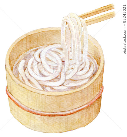 Kamaage udon watercolor illustration 95243021