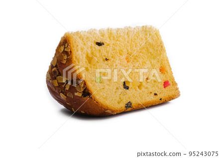 Closeup of braided almonds cake on white 95243075