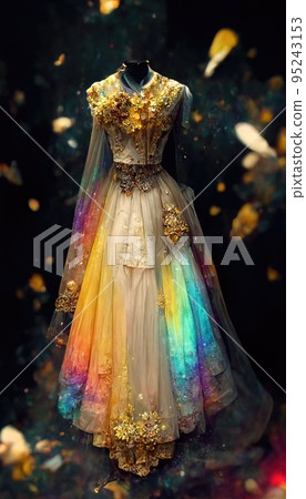 Gorgeous party dress with fancy decor, 3d render 95243153