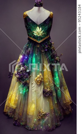 Gorgeous party dress with fancy decor, 3d render 95243184