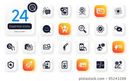 Set of Technology flat icons. Twinkle star, Search mail and Loyalty points elements for web application. Startup rocket, Quickstart guide, Inspect icons. Washing machine, Image gallery. Vector Set of Technology flat icons. Twinkle star, Search mail and Loyalty points elements for web application. Startup rocket, Quickstart guide, Inspect icons. Washing machine, Image gallery. Vector 95243289