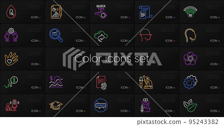 Set of Microscope, Data analysis and Tutorials line icons. Include Fingerprint, Stop stress, Cloud share icons. Face scanning, 5g wifi, No alcohol web elements. Documents. Vector Set of Microscope, Data analysis and Tutorials line icons. Include Fingerprint, Stop stress, Cloud share icons. Face scanning, 5g wifi, No alcohol web elements. Documents. Vector 95243382