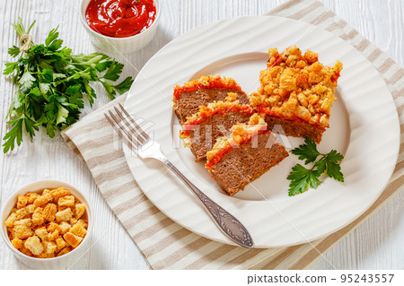 Meatloaf and Stuffing Casserole ground beef dinner 95243557