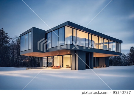 3d rendering of modern cozy house, 3d illustration 95243787