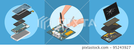 Electronics Repair Circle Compositions 95243927