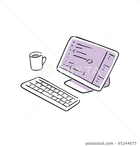 台式電腦手繪插畫 95244075