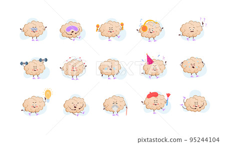 Cartoon Brain Flat Collection 95244104
