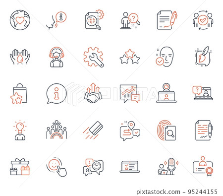 Business icons set. Included icon as Journey, Certificate and Inspect web elements. Inclusion, Signing document, Faq icons. Video conference, Smile, Search employee web signs. Vector Business icons set. Included icon as Journey, Certificate and Inspect web elements. Inclusion, Signing document, Faq icons. Video conference, Smile, Search employee web signs. Vector 95244155
