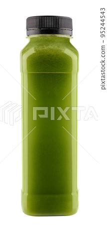 Bottle of spirulina smoothie on white background Bottle of spirulina smoothie on white background 95244543