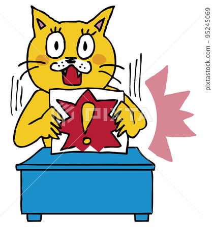 A cat that flips vigorously with a confident face A cat that flips vigorously with a confident face 95245069