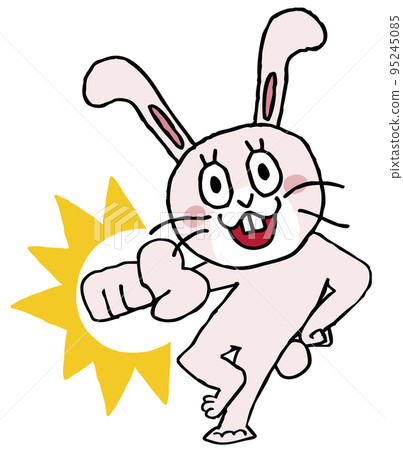 一隻兔子用自信的臉用力指著你 95245085