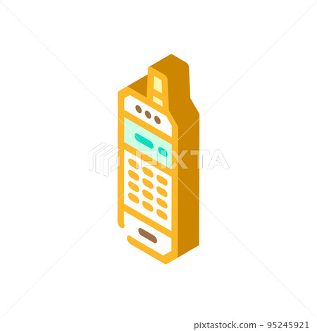 mobile phone retro gadget isometric icon vector illustration 95245921