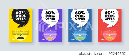Poster frame with quote, comma. 60 percent discount offer tag. Sale price promo sign. Special offer symbol. Quotation offer bubble. Discount message. Vector Poster frame with quote, comma. 60 percent discount offer tag. Sale price promo sign. Special offer symbol. Quotation offer bubble. Discount message. Vector 95246262
