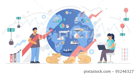 Macroeconomics Flat Illustration Macroeconomics Flat Illustration 95246327