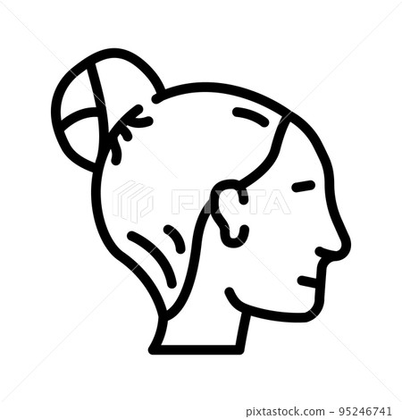 bun hairstyle female line icon vector illustration bun hairstyle female line icon vector illustration 95246741