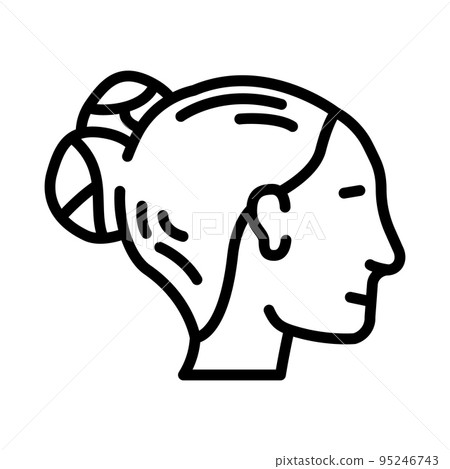 double buns hairstyle female line icon vector illustration double buns hairstyle female line icon vector illustration 95246743