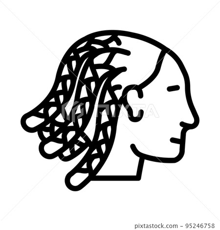 cornrows hairstyle female line icon vector illustration 95246758
