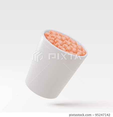 3d realistic snacks disposable cup. Vector illustration. 3d realistic snacks disposable cup. Vector illustration. 95247142