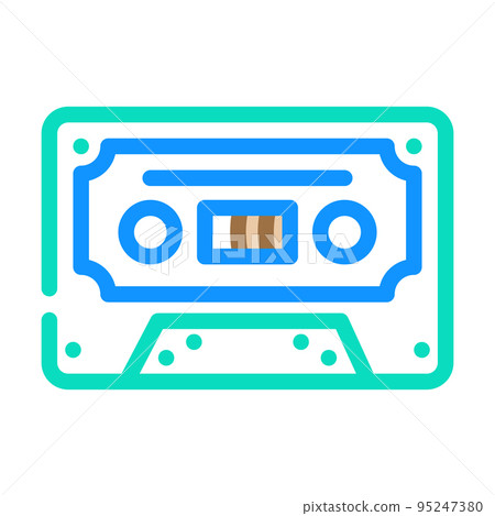 cassette audio retro gadget color icon vector illustration 95247380