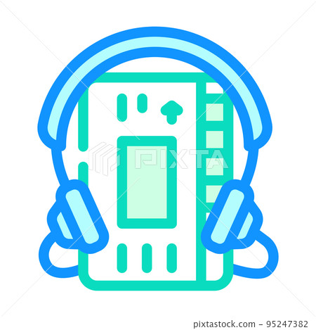 cassette audio player color icon vector illustration 95247382