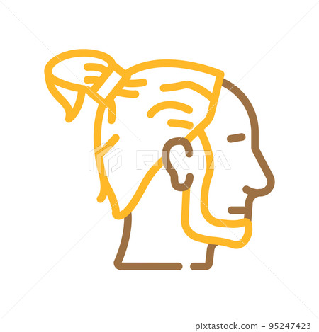 man bun hairstyle male color icon vector illustration man bun hairstyle male color icon vector illustration 95247423