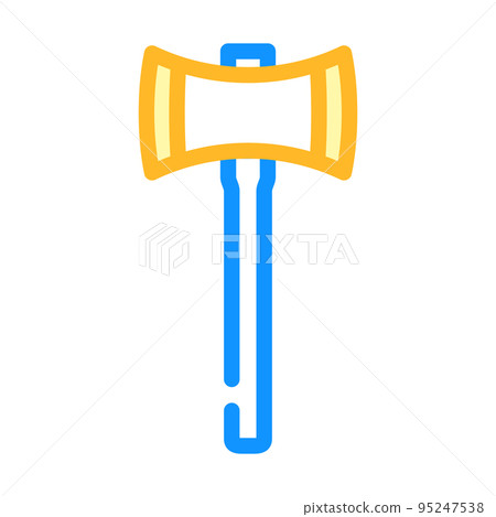 double bit axe blade color icon vector illustration 95247538