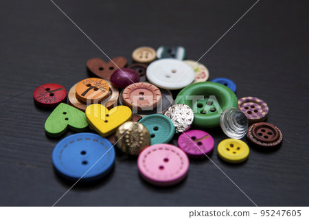 Colors buttons, needles, art and handswork for children 95247605