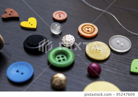 sewing threads, buttons, needles, art and handswork for children 95247609