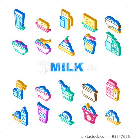 milk product dairy food yogurt icons set vector milk product dairy food yogurt icons set vector 95247636