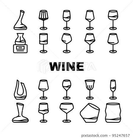 glass wine red wineglass drink icons set vector glass wine red wineglass drink icons set vector 95247657