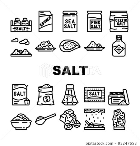 salt sea food crystal powder icons set vector salt sea food crystal powder icons set vector 95247658