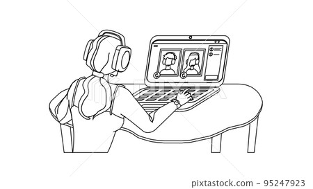Video Group Call Woman Online Conversation Vector Video Group Call Woman Online Conversation Vector 95247923