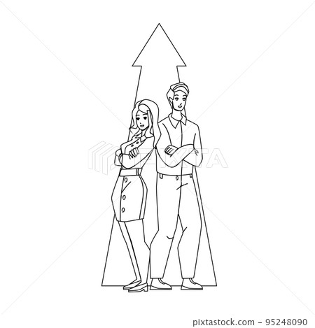 Economic Growth Business Man And Woman Vector Economic Growth Business Man And Woman Vector 95248090