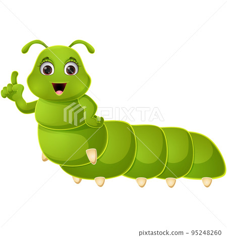 Happy caterpillar cartoon on white background Happy caterpillar cartoon on white background 95248260