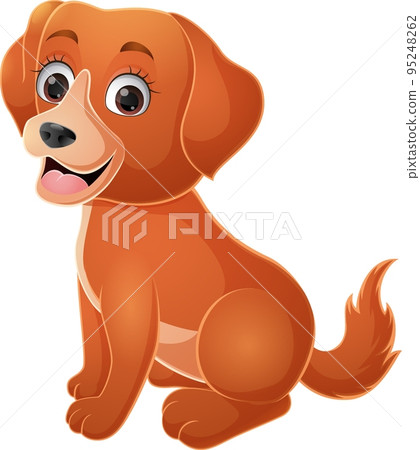 Cartoon funny dog on white background Cartoon funny dog on white background 95248262