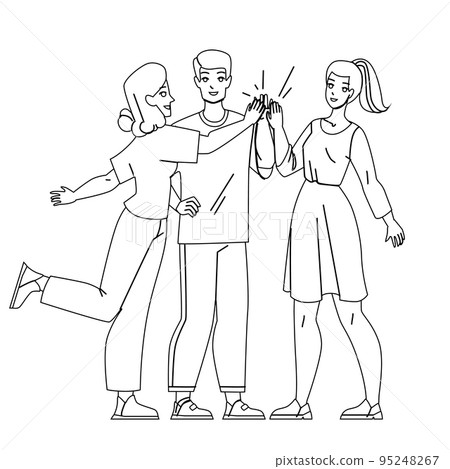 Man And Woman Colleagues Together Work Vector Man And Woman Colleagues Together Work Vector 95248267