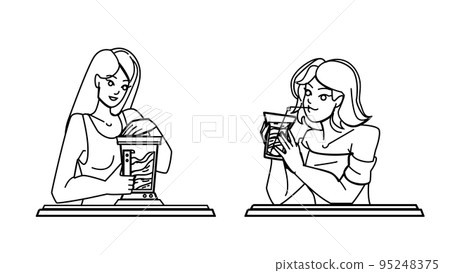 smoothie woman vector 95248375