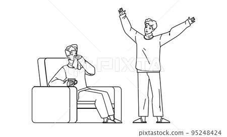 Sick And Healthy Man Happy After Illness Vector Sick And Healthy Man Happy After Illness Vector 95248424