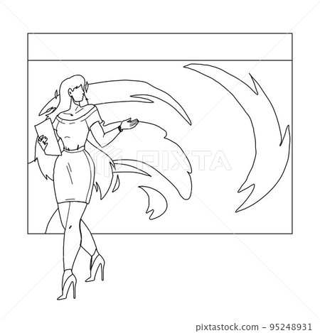 News Weather Reporter Work On Television Vector 95248931