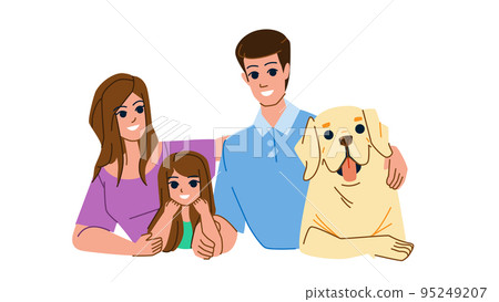 family with dog vector family with dog vector 95249207