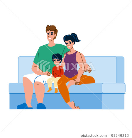family watching tv vector family watching tv vector 95249213