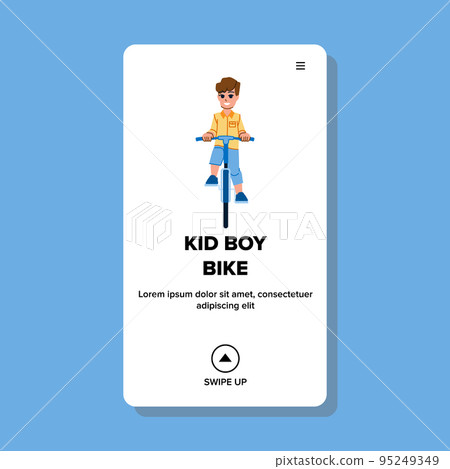 kid boy bike vector kid boy bike vector 95249349