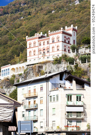neo-gothic castle Baraing in Aosta Valley, Piedmont, Italy 95249474