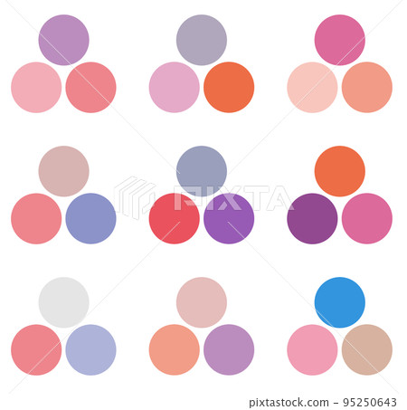 A color sample that combines three colors 95250643
