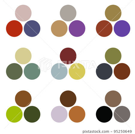 A color sample that combines three colors 95250649